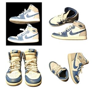 Nike Blue and Cream High-Top Sneakers